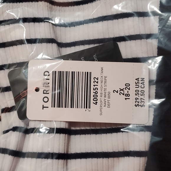 ❤️NWT VINTAGE TORRID STRIPE TANK TOP SUPER SOFT SCOOP NECK SLEEVELESS PLUS SIZE - Picture 4 of 10